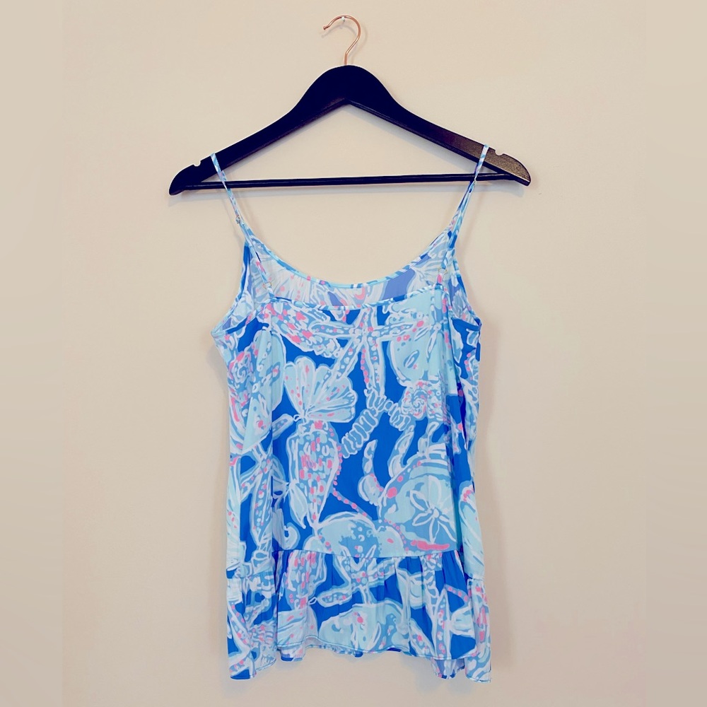 Lily Pulitzer Tank. Small. Blue pattern with subtle pink accents. So soft!
